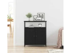 Vitrina Roble negro 70 x 30 x 80 cm Madera contrachapada