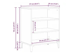 Vitrina Roble negro 57 x 35 x 70 cm Madera contrachapada
