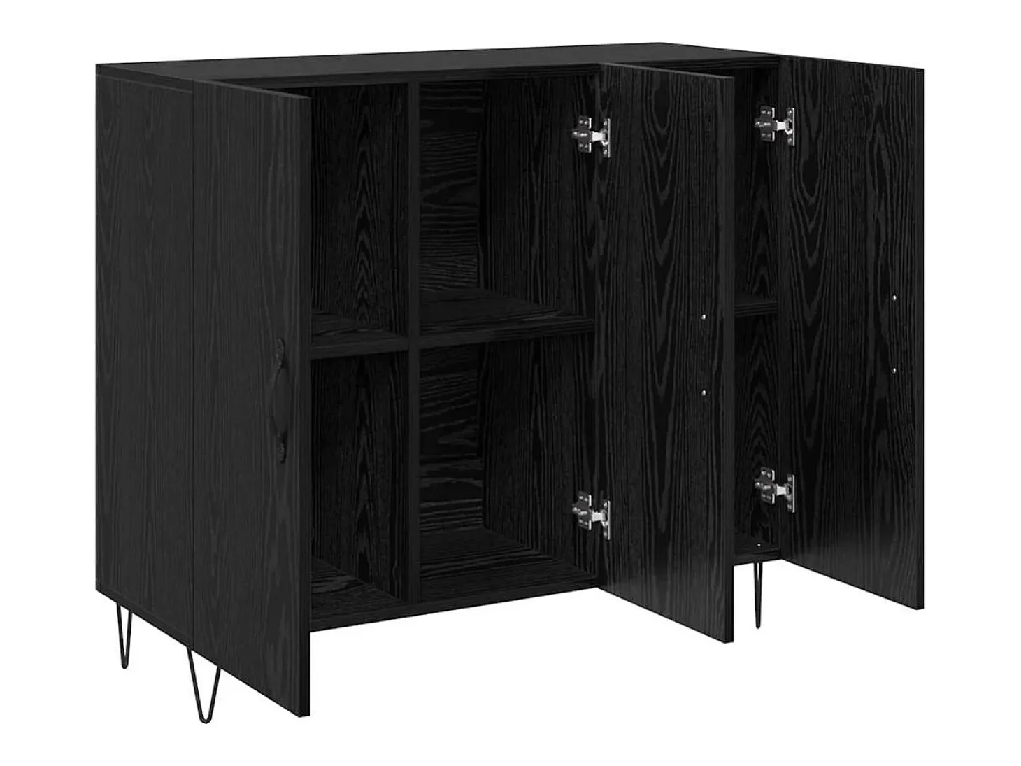 Vitrina Roble negro 90 x 34 x 80 cm Madera contrachapada