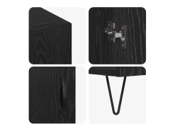 Vitrina Roble negro 90 x 34 x 80 cm Madera contrachapada