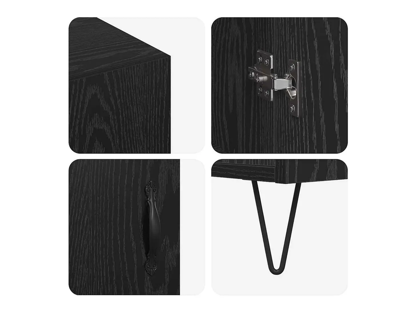 Vitrina Roble negro 90 x 34 x 80 cm Madera contrachapada