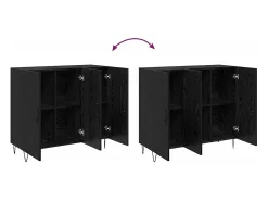 Vitrina Roble negro 90 x 34 x 80 cm Madera contrachapada