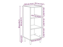 Vitrina Roble negro 32.5 x 34.5 x 90 cm Madera contrachapada