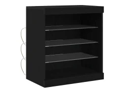 Vitrina Roble Negro 60.5 x 37 x 67 cm Madera contrachapada