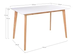 VOJENS eettafel – Scandinavische stijl en compact formaat-Color Blanco