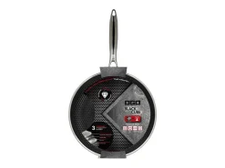 Wok Ogo BLACK CUBE de 28 CM en acero inoxidable con fondo de panal de abeja - Todos los fuegos, incluida inducción