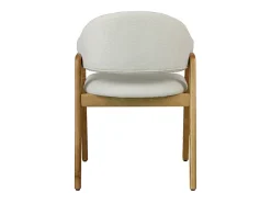 WOOL-Silla de tela color crudo y fresno macizo natural (x2)