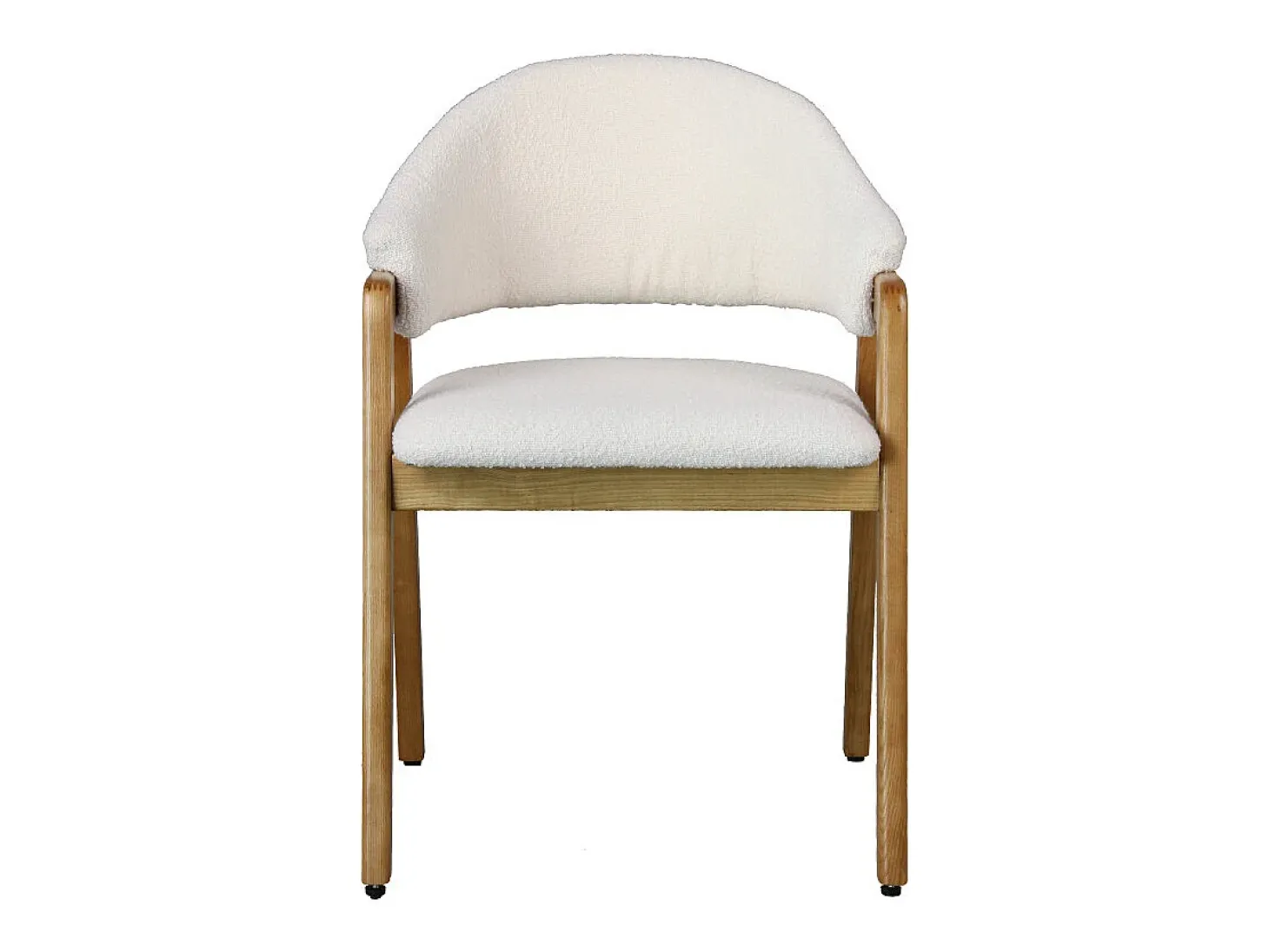 WOOL-Silla de tela color crudo y fresno natural (x2)