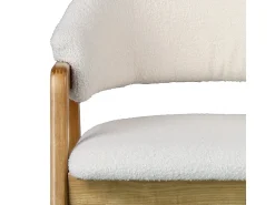 WOOL-Silla de tela color crudo y fresno natural (x2)