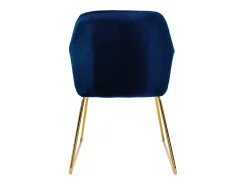 6x Silla de comedor / salón asiento ergonómico terciopelo azul patas de metal