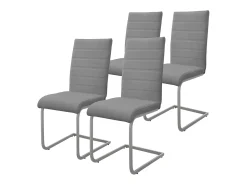 4x sillas de comedor basculante gris asientos cantilever de polipiel ergonómicos