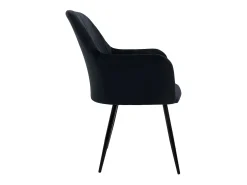 2x Sillas de comedor de oficina negras con asiento tapizado de terciopelo, muebles tapizados retro.