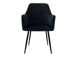 2x Sillas de comedor de oficina negras con asiento tapizado de terciopelo, muebles tapizados retro.