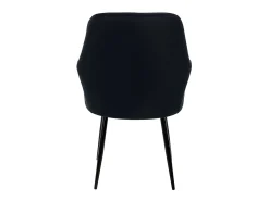 2x Sillas de comedor de oficina negras con asiento tapizado de terciopelo, muebles tapizados retro.