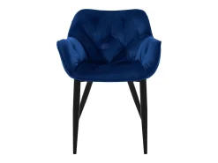 6x Sillas de terciopelo grueso azul oscuro asiento ergonómico para cocina/salón