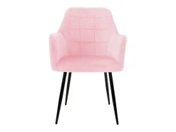 4x Sillón mueble de comedor oficina rosa asientos sofá retro tapizado acolchado