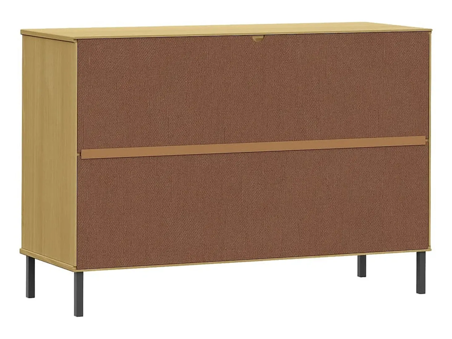 Zapatero patas de metal OSLO madera maciza marrón 113x40x77 cm
